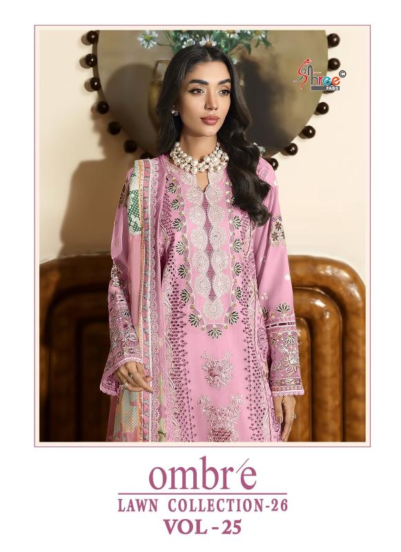 Shree fab ombre lawn collection vol-25 ladies salwar suits wholesale market